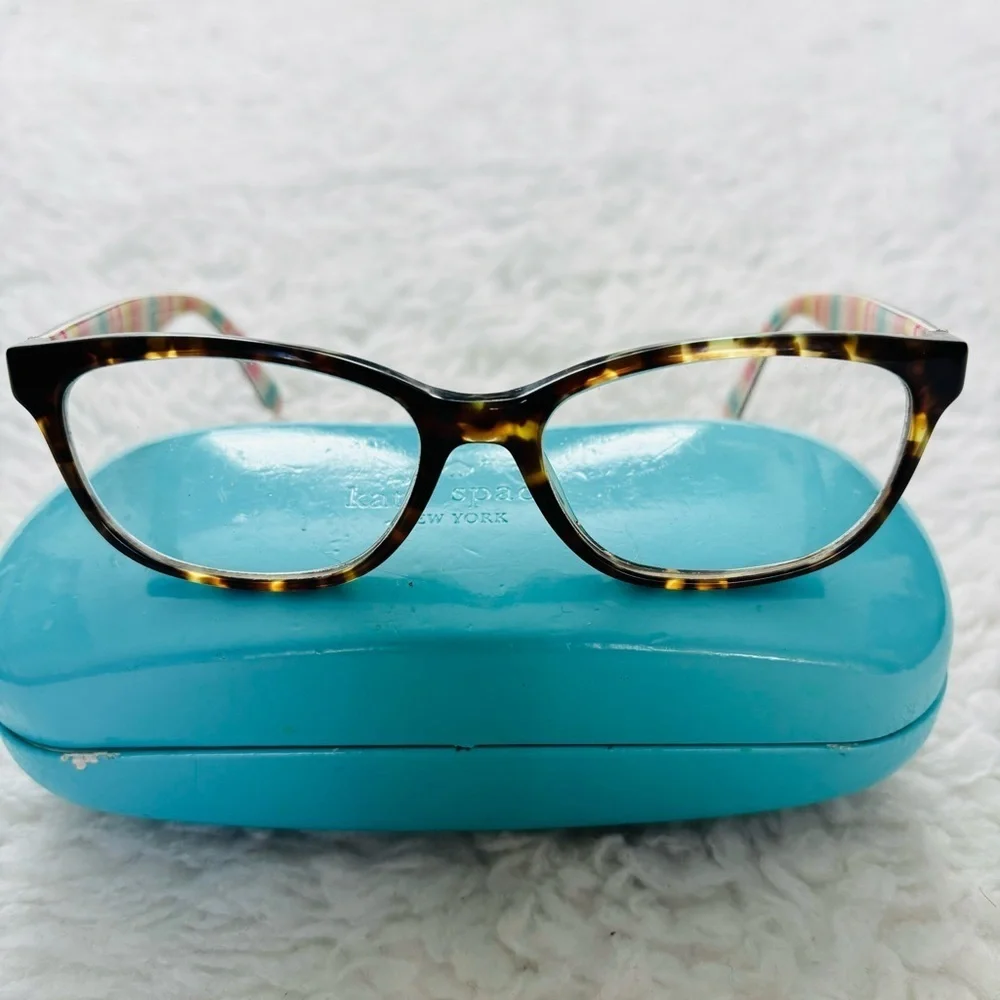 Kate Spade New York Dark Brown Tortoise/Multicolor Eyeglasses Frame only w/ Case